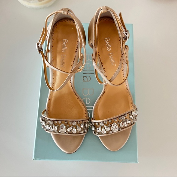Bella Belle Nude Jewel Wedding Heels 8.5 (39) - Picture 1 of 11